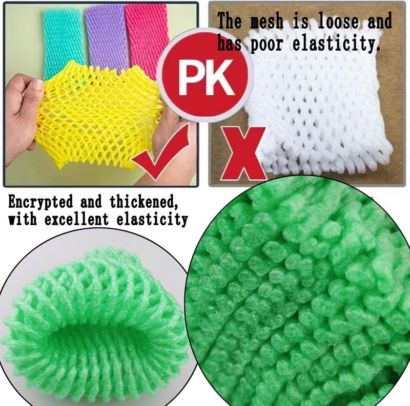 HanyHere 50 Pieces Fruit Protection Bags Foam Mesh Keep Safe Mesh Sleeves for Large Supermarkets, Fruit Shops (Green-14x6cm) - Image 4